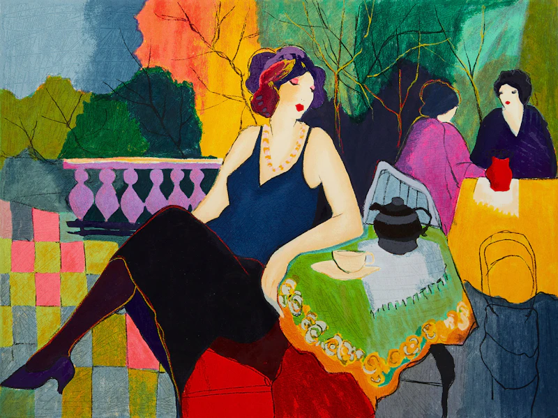 Cafe Scene by Itzchak Tarkay