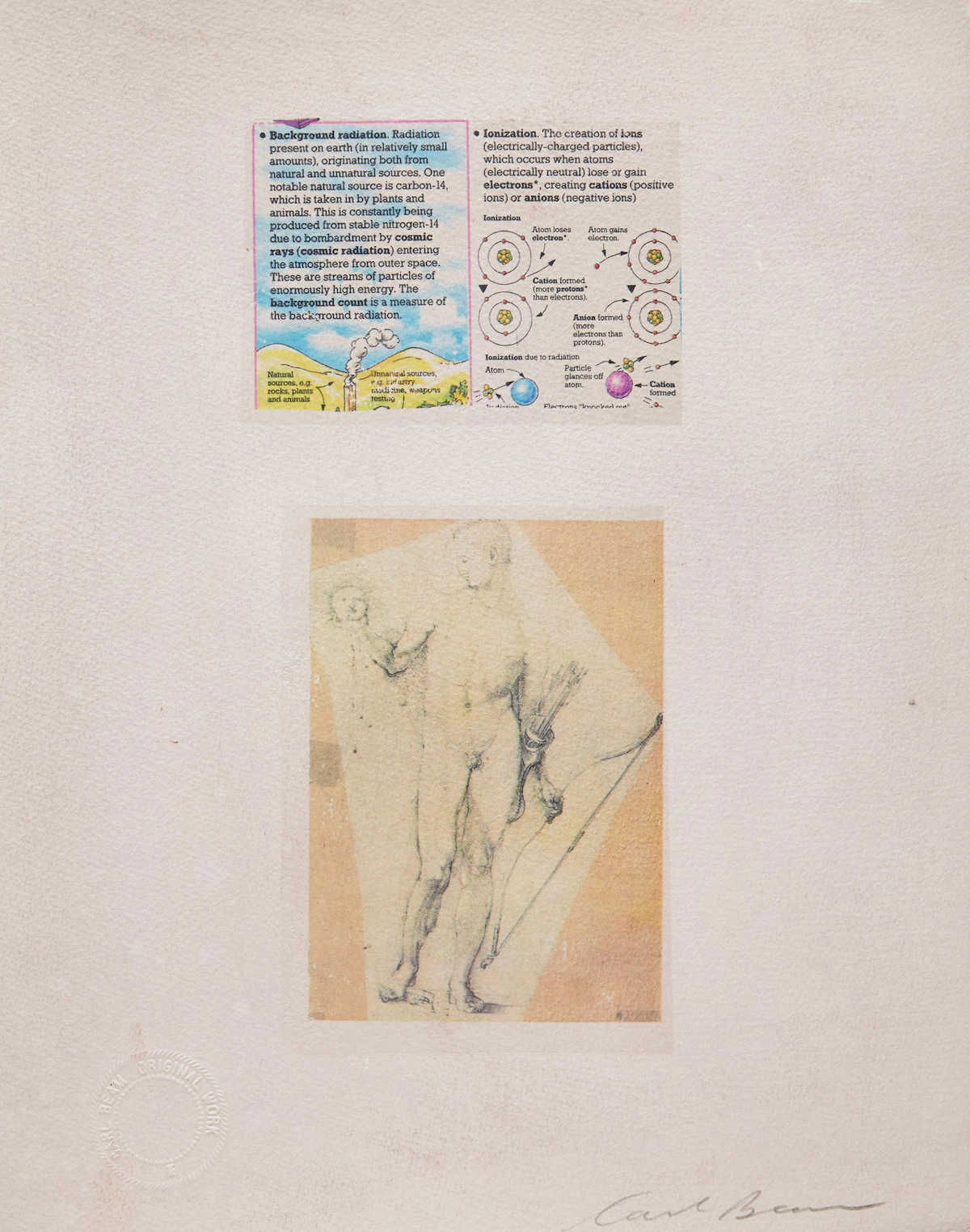 Carl Beam, Cosmic Radiation & Human Form, mixed media print