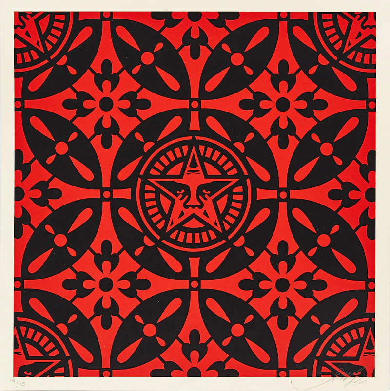 Japanese Pattern-Red by Shepard Fairey