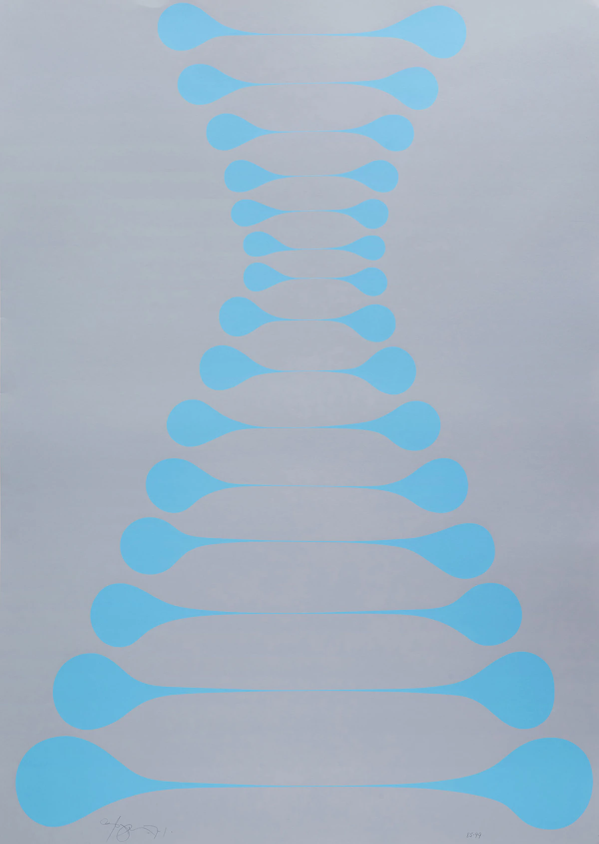 Harold Barling Town, Stretch Blue on Grey, colour serigraph, 1971