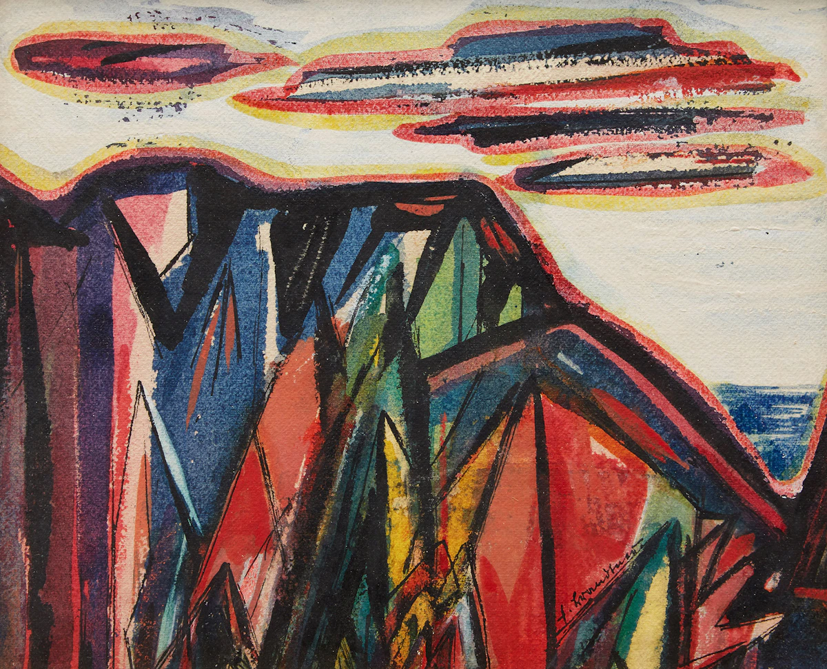Fritz Brandtner, Abstracted Landscape, watercolour