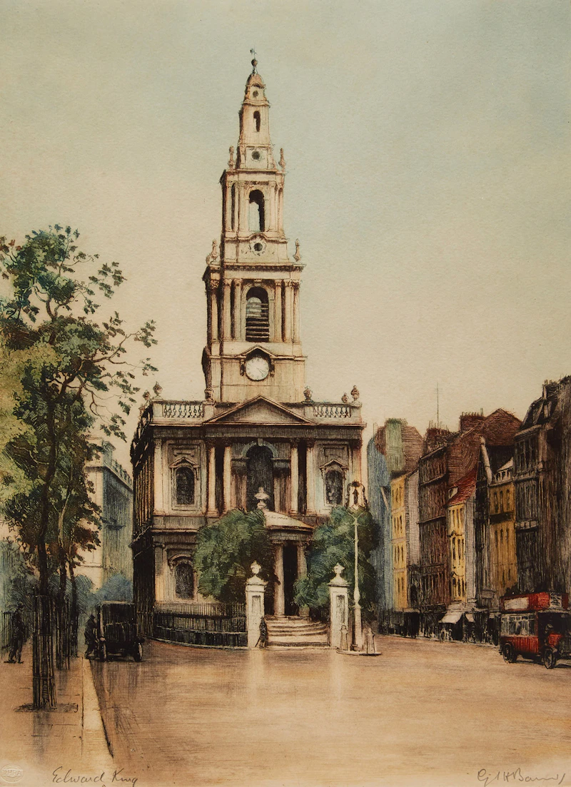 St. Mary Le Strand Church, London by Cyril Henry Barraud