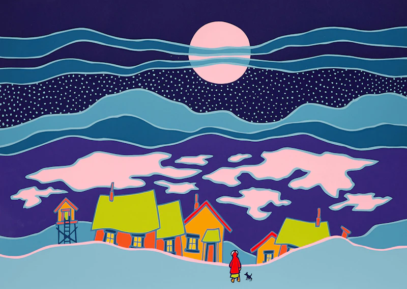 Snow Moon; Juneau by Ted Harrison