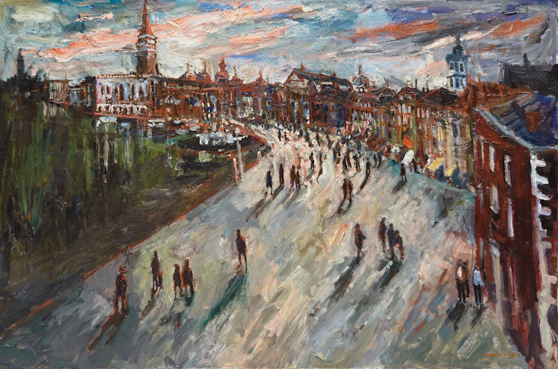Molly Lamb Bobak, Evening in Venice, oil on board