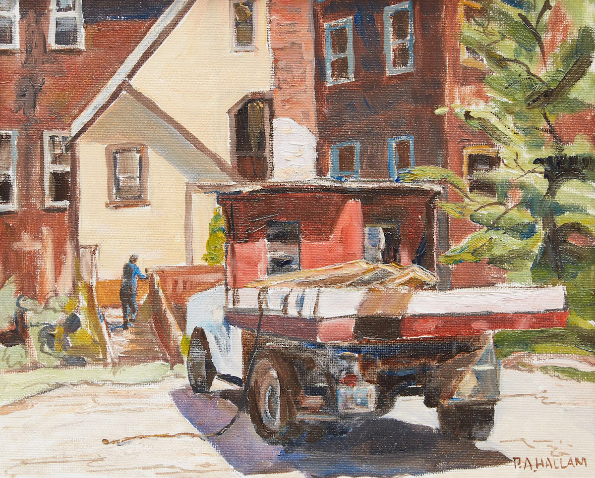 Paul A. Hallam, Home for Lunch, oil on canvas board
