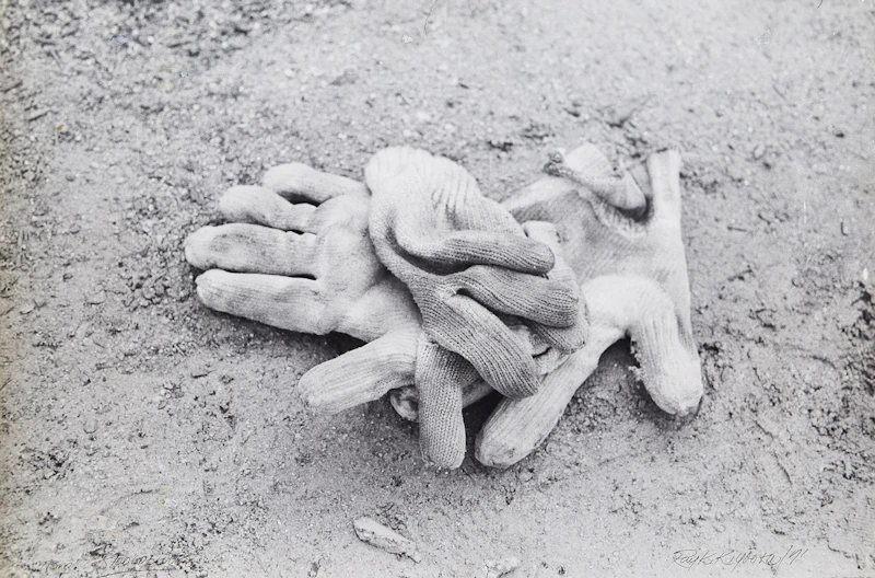 Roy Kiyooka, StoneDGloves, gelatin silver print mounted to board