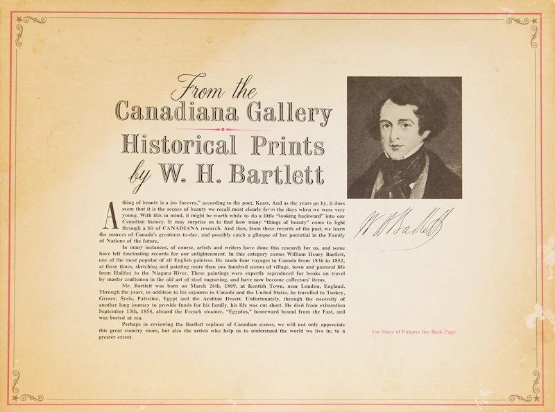 William Henry Bartlett, Six Historical Prints, prints