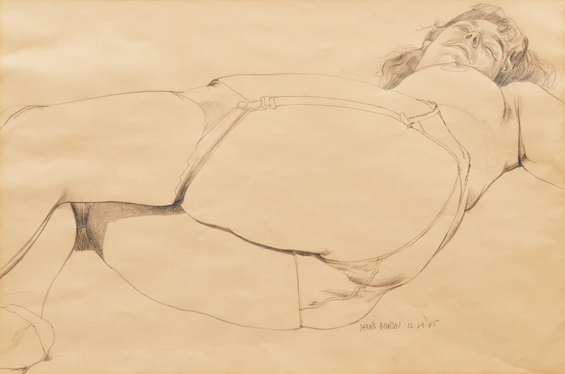 Dennis Eugene Norman Burton, Reclining Woman, pencil drawing