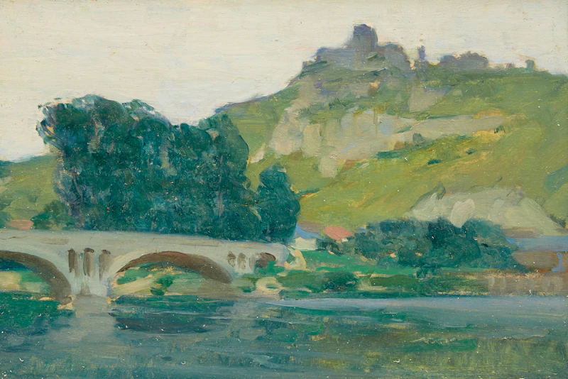 Clarence Alphonse Gagnon, Château Galliard, Les Andelys, oil on board