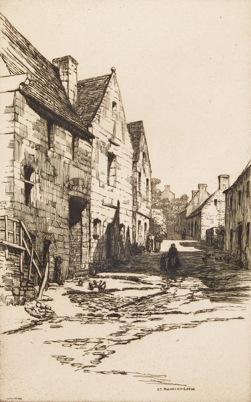 Caroline Helena Armington, St. Michel-en-Grève, etching