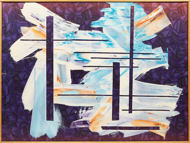 Guy Michon, Vitrail #3, oil on canvas