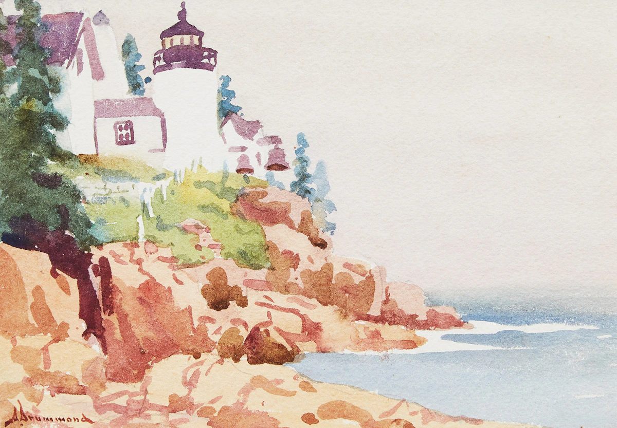 Arthur Drummond, Bass Harbour Head, Mount Desert Island, Maine, watercolour