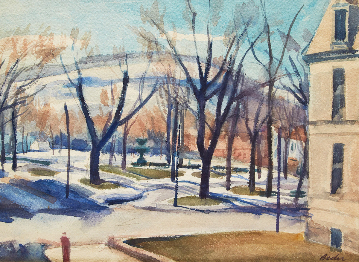 Jack Beder, Winter Landscape, watercolour