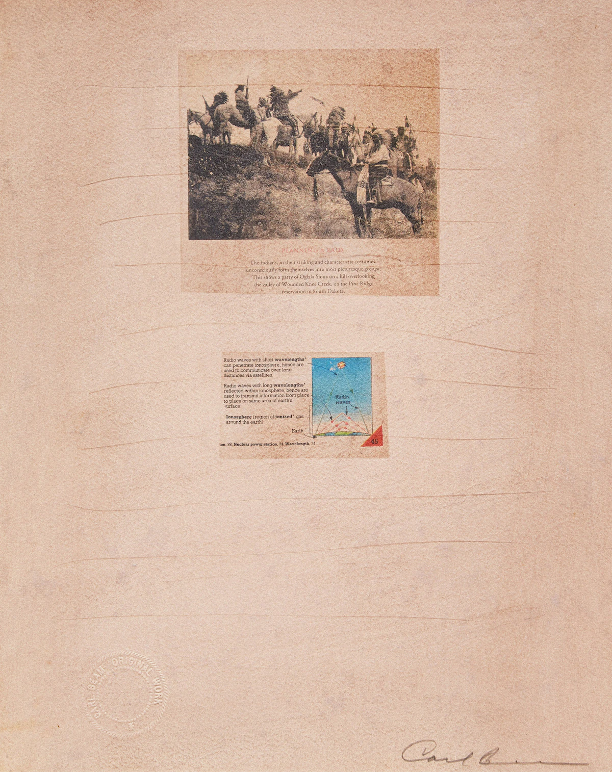 Carl Beam, Planning a Raid, mixed media on paper