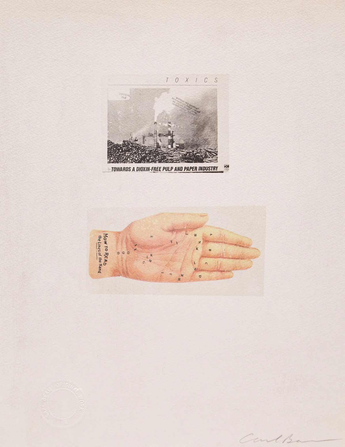 Carl Beam, Toxics, mixed media on paper