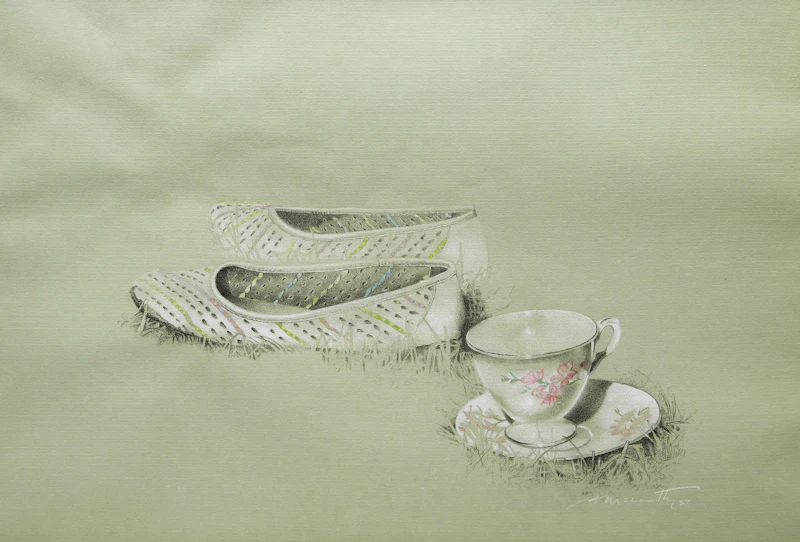 Pair of Shoes and Tea Cup by Barry McCarthy