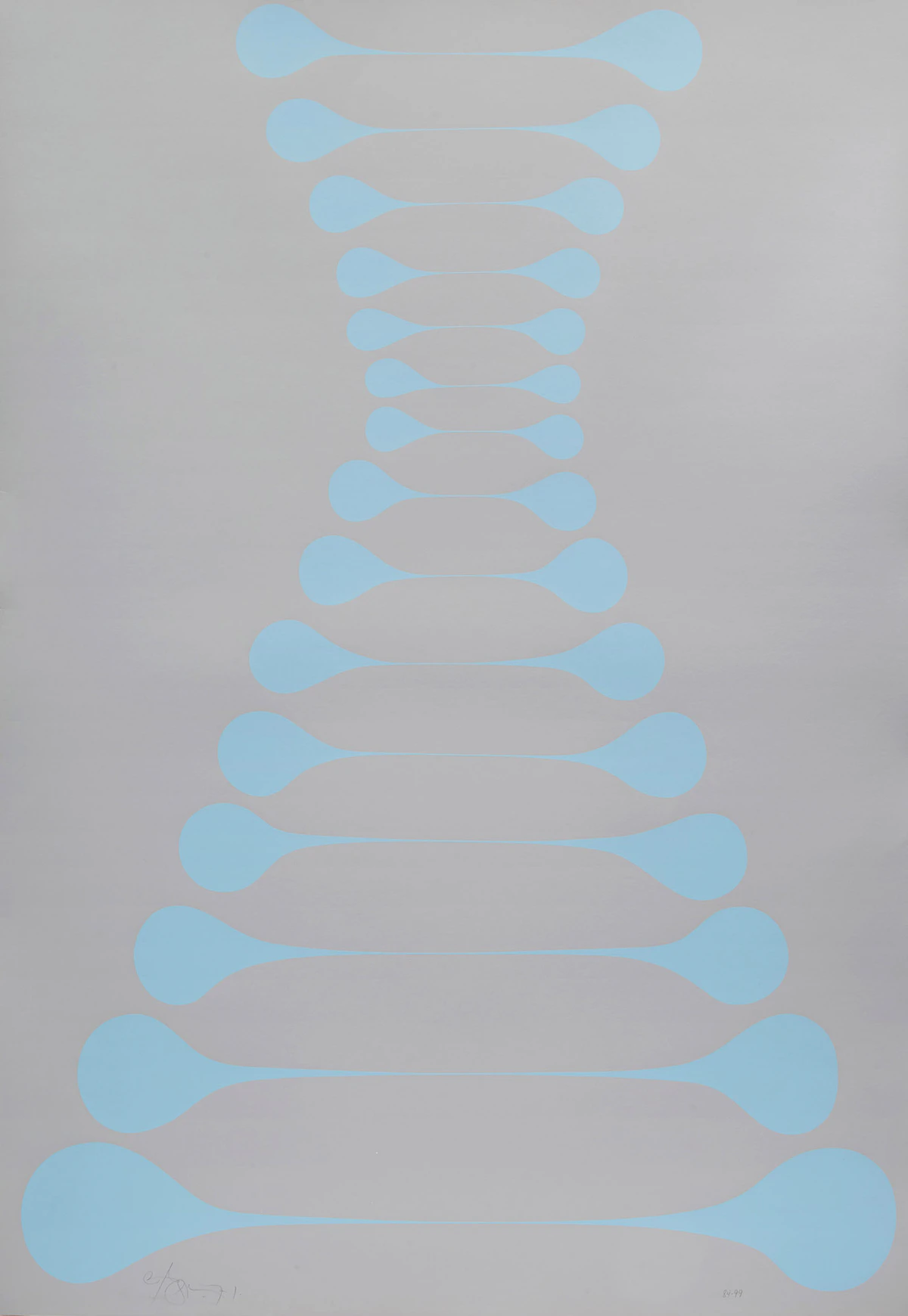 Harold Barling Town, Stretch Blue on Grey, colour serigraph, 1971