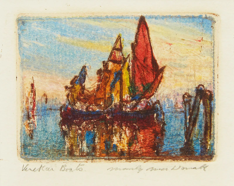 Venetian Boats; Marseille Cathedral; Horse and Buggy by Manly Edward MacDonald
