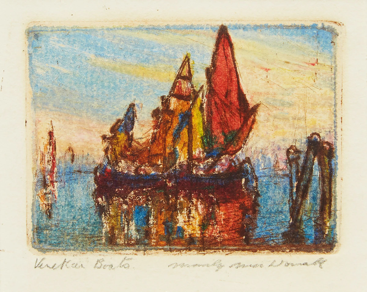 Manly Edward MacDonald, Venetian Boats; Marseille Cathedral; Horse and Buggy, three works on paper