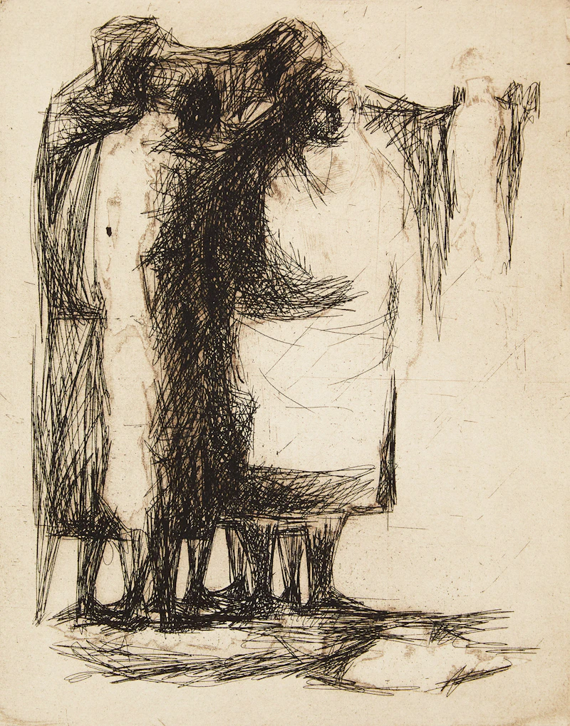 Anne Kahane, Three Women, etching