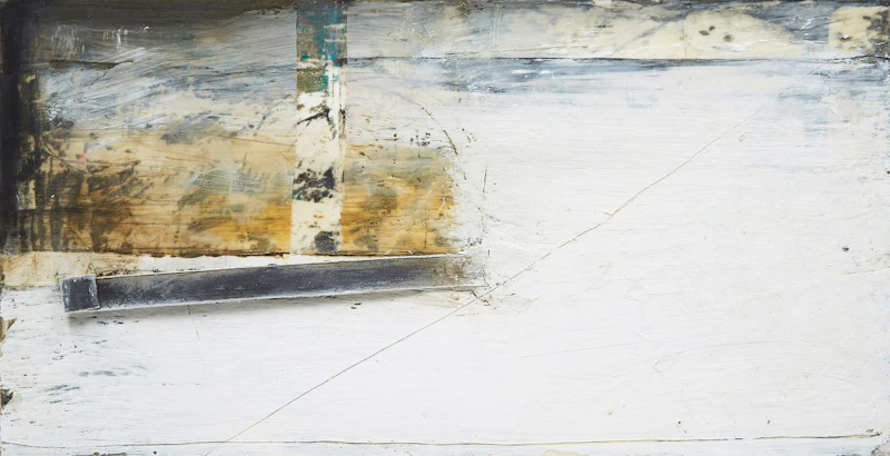 Don Maynard, Weighted Landscape, encaustic and mixed media collage on paper