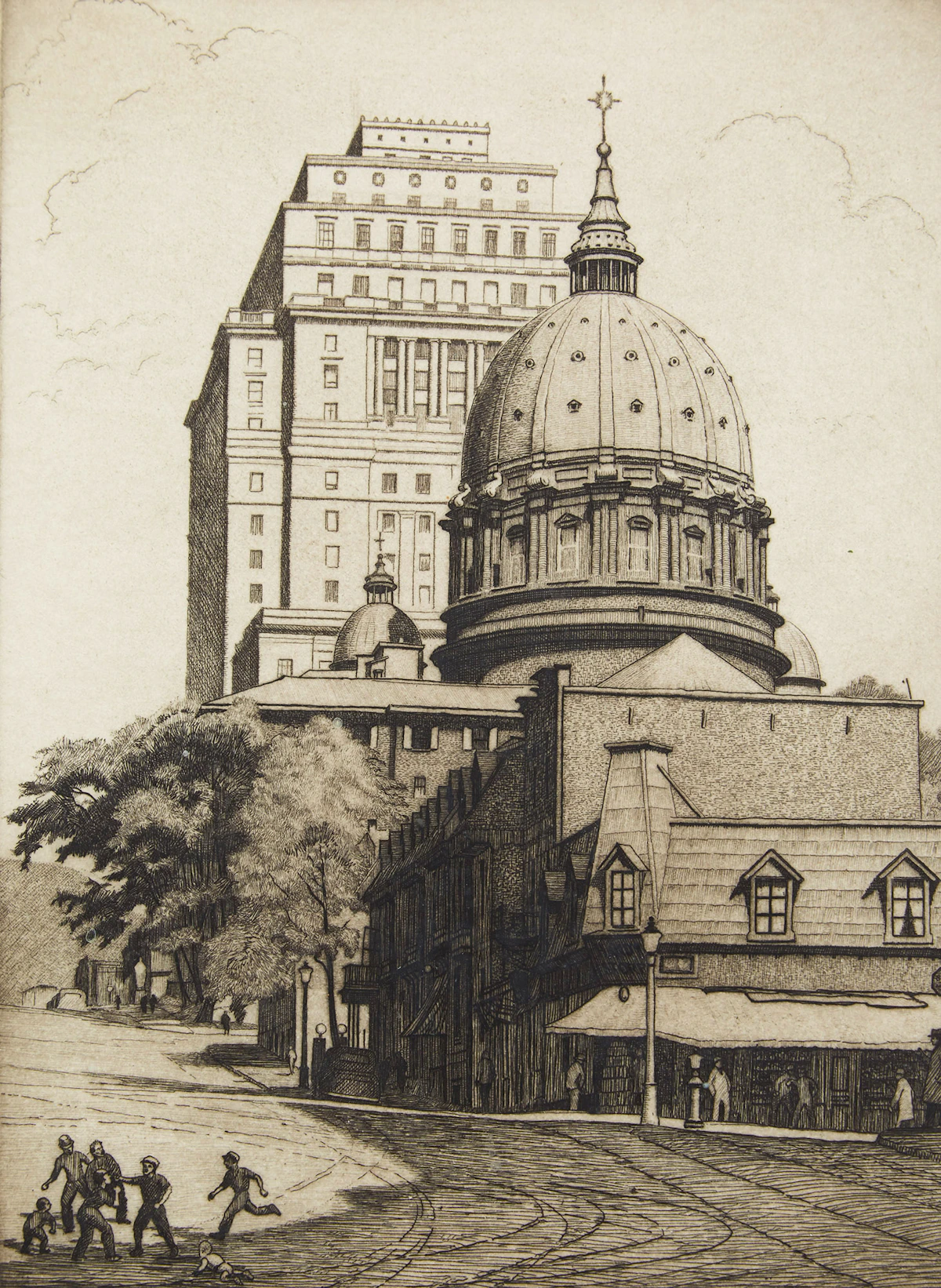 Frederick Bourchier Taylor, St. James Cathedral, etching, 1948