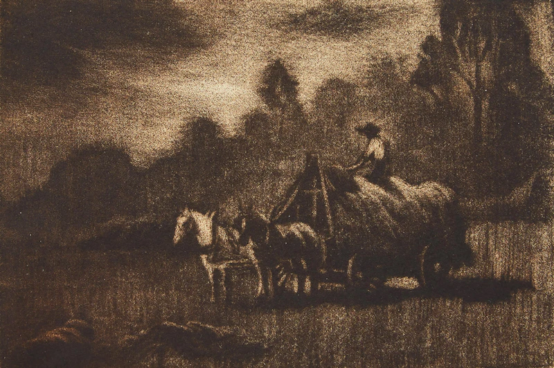 Owen Staples, Haymaking, mezzotint