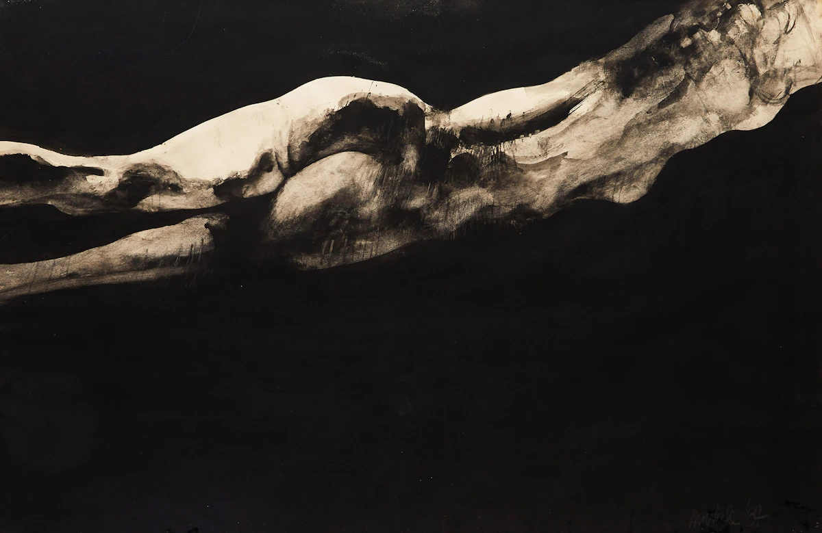 Robert Markle, Falling Figure Series VIII, tempera on paper, 1964