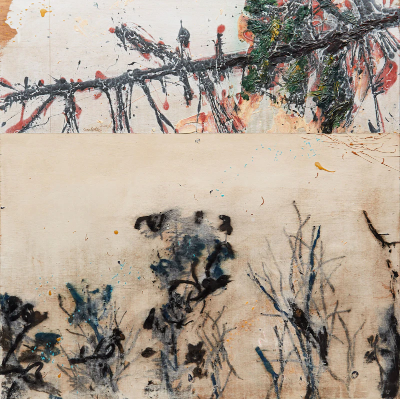 Roger Cadotte, Thirty-Three Treetops #XVII, oil on board