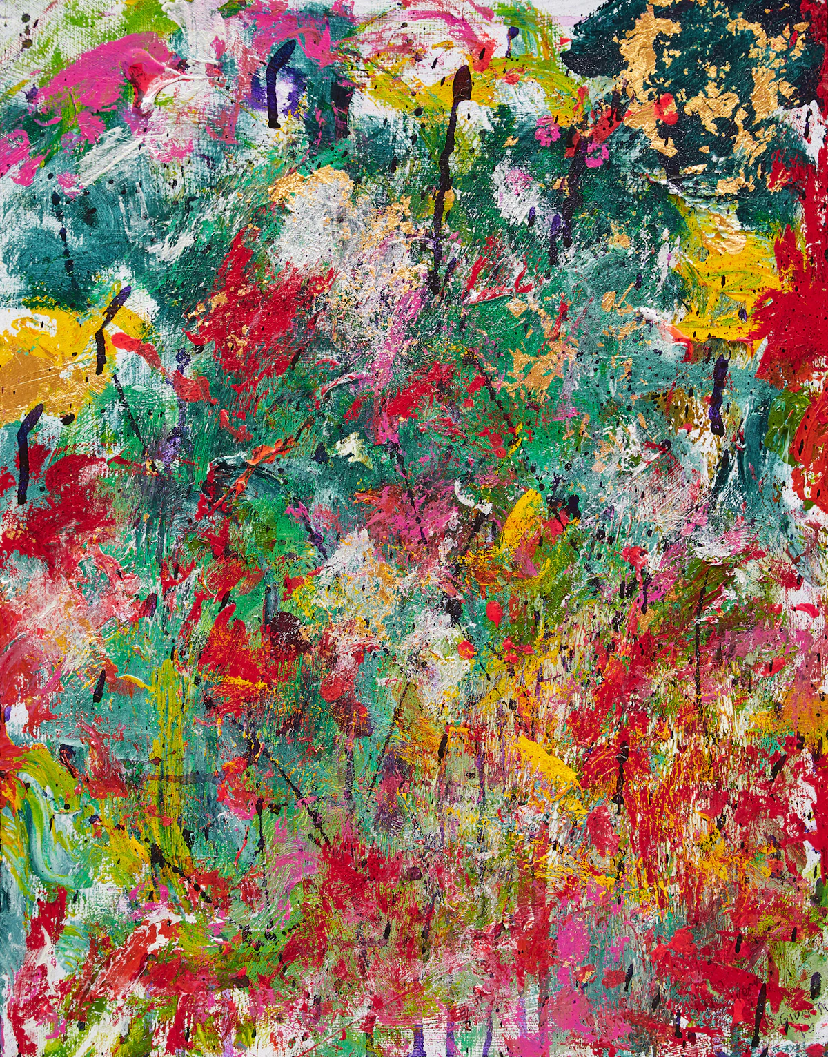 Barbara McGivern, Untitled #19 (Series 3), acrylic and gold leaf on canvas, 2016