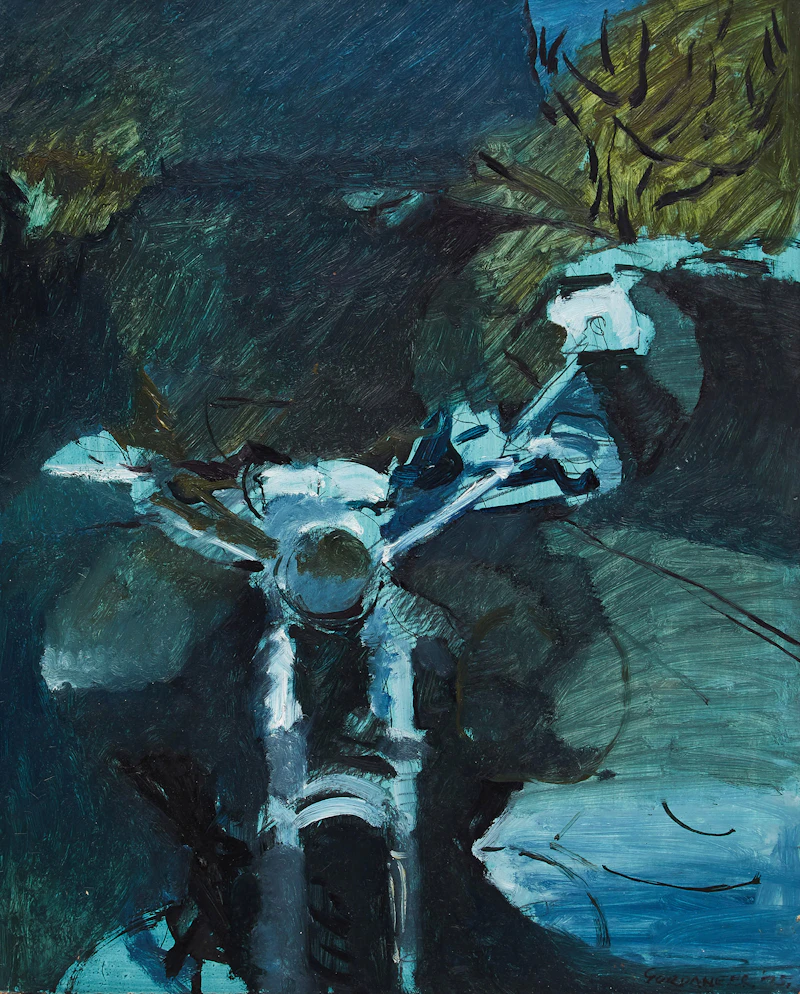 James Gordaneer, Night Garden, oil on board