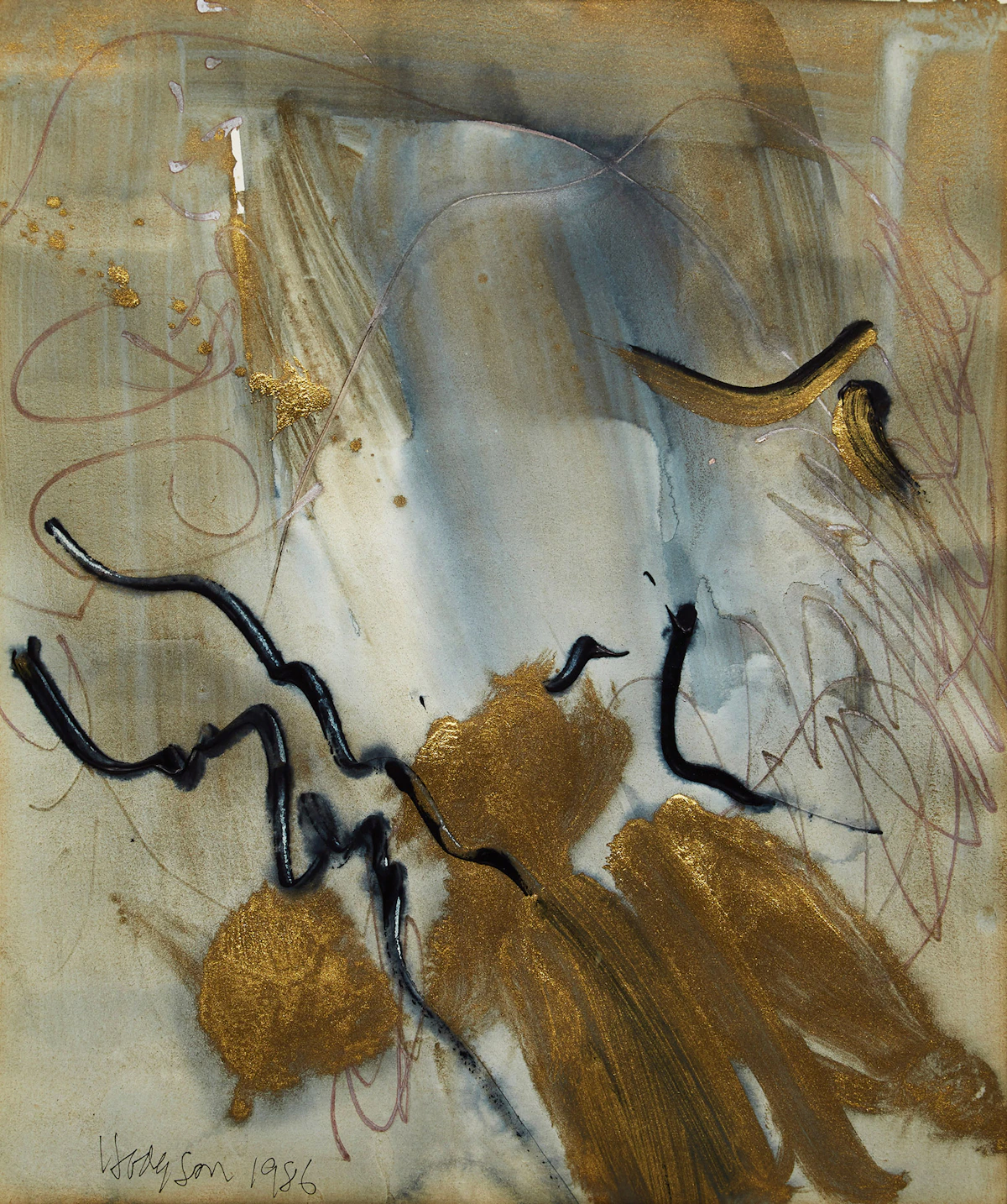 Thomas Sherlock Hodgson, Untitled Abstract, mixed media on paper, 1986