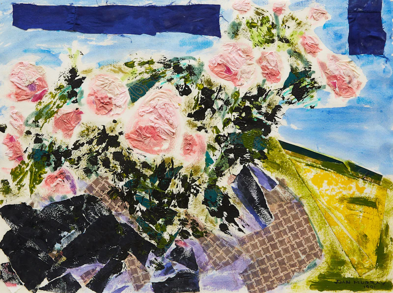 Joan Murray, Peonies, mixed media on paper