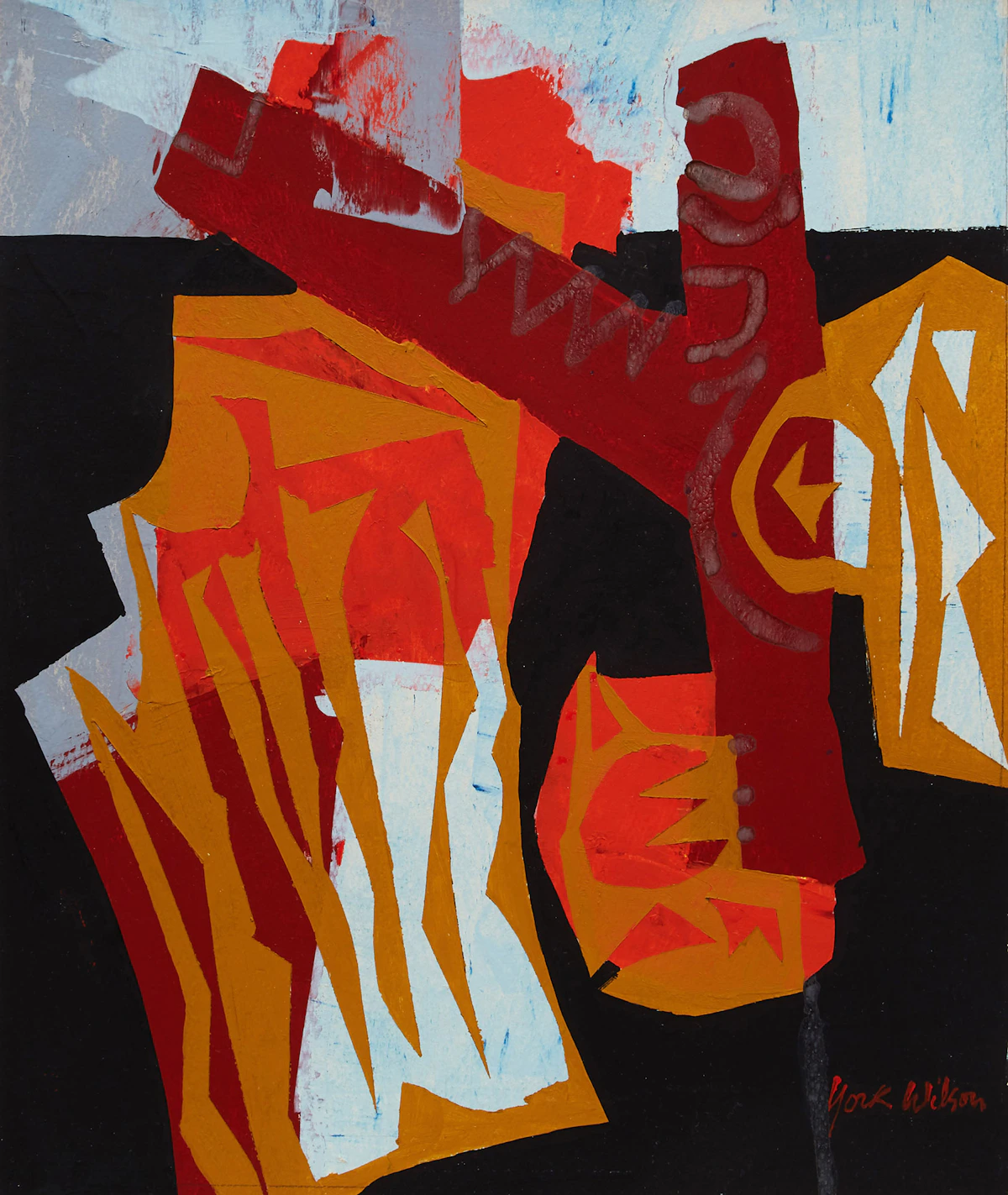 Ronald York Wilson, Haida Totem , gouache on paper, 1971
