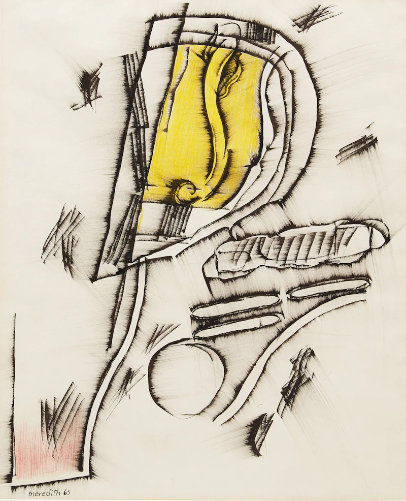 John Meredith, Untitled Abstraction, inks on paper