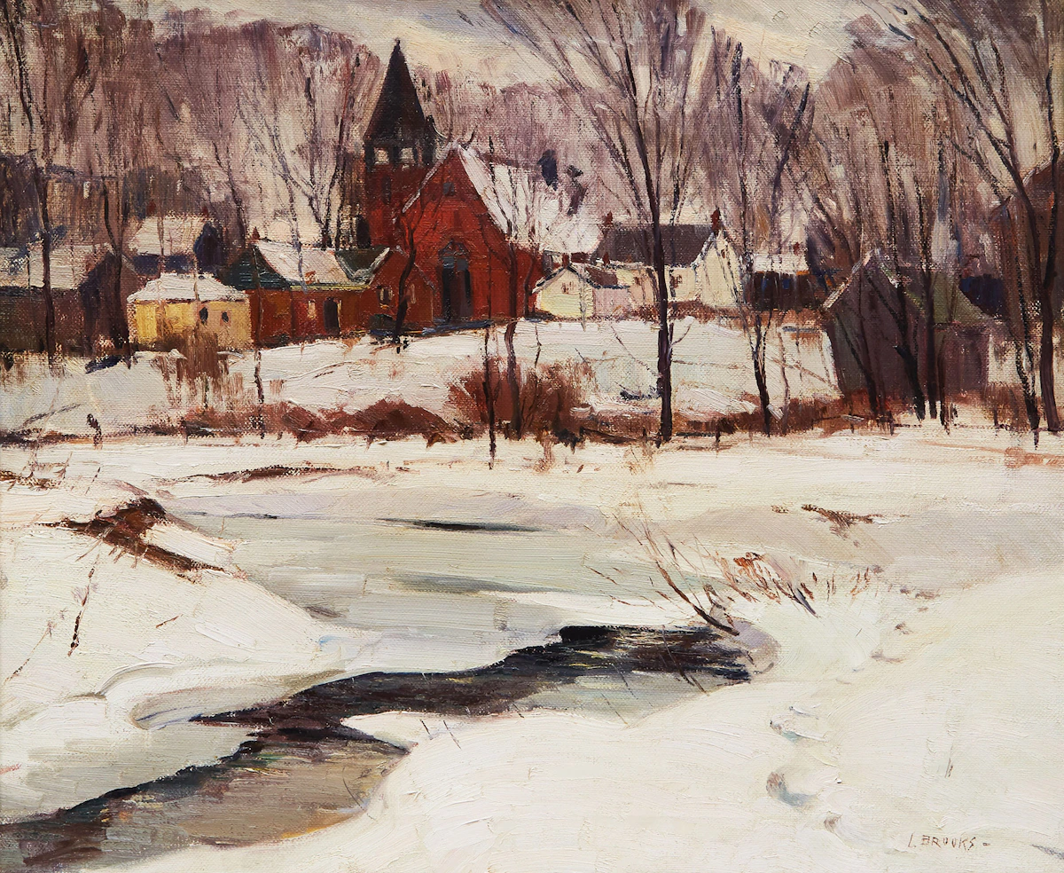 Frank Leonard Brooks, Unionville, January, oil on canvas