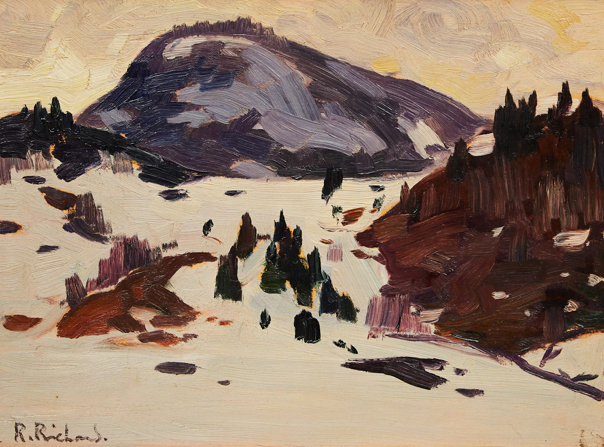 René Richard, Winter, Quebec, oil on board