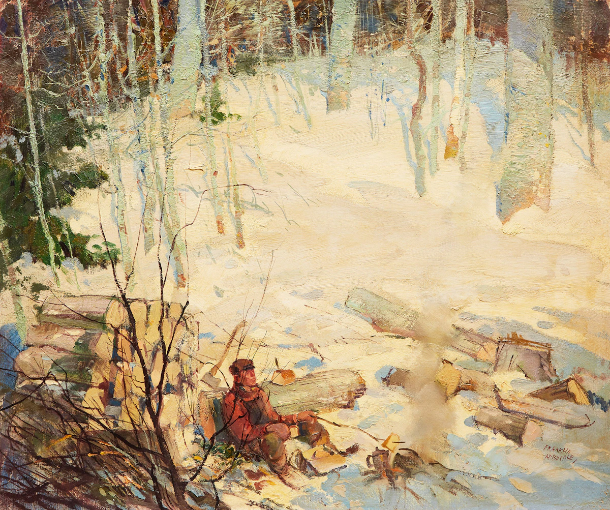 George Franklin Arbuckle, Woodchopper, Baie St. Paul Country, P. Que., oil on canvas
