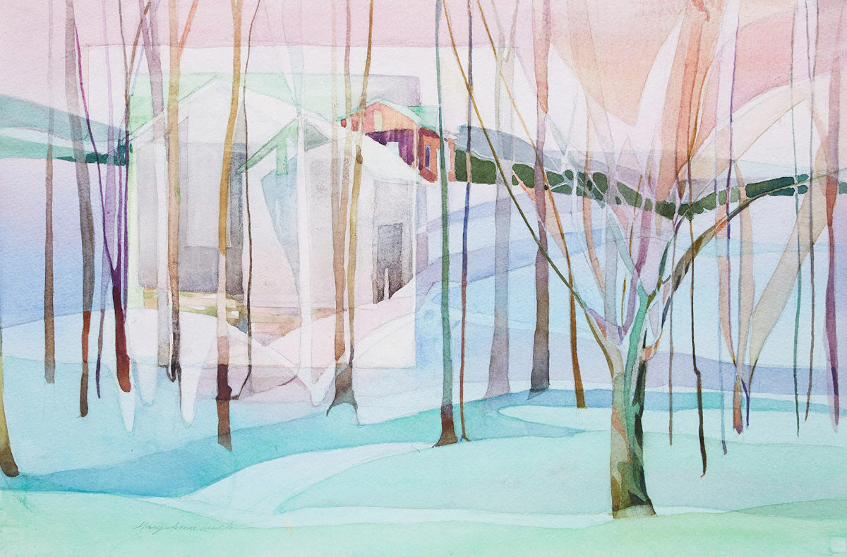 Mary Anne Ludlam, Found In a Square (Grey County, Ontario), watercolour, 1999