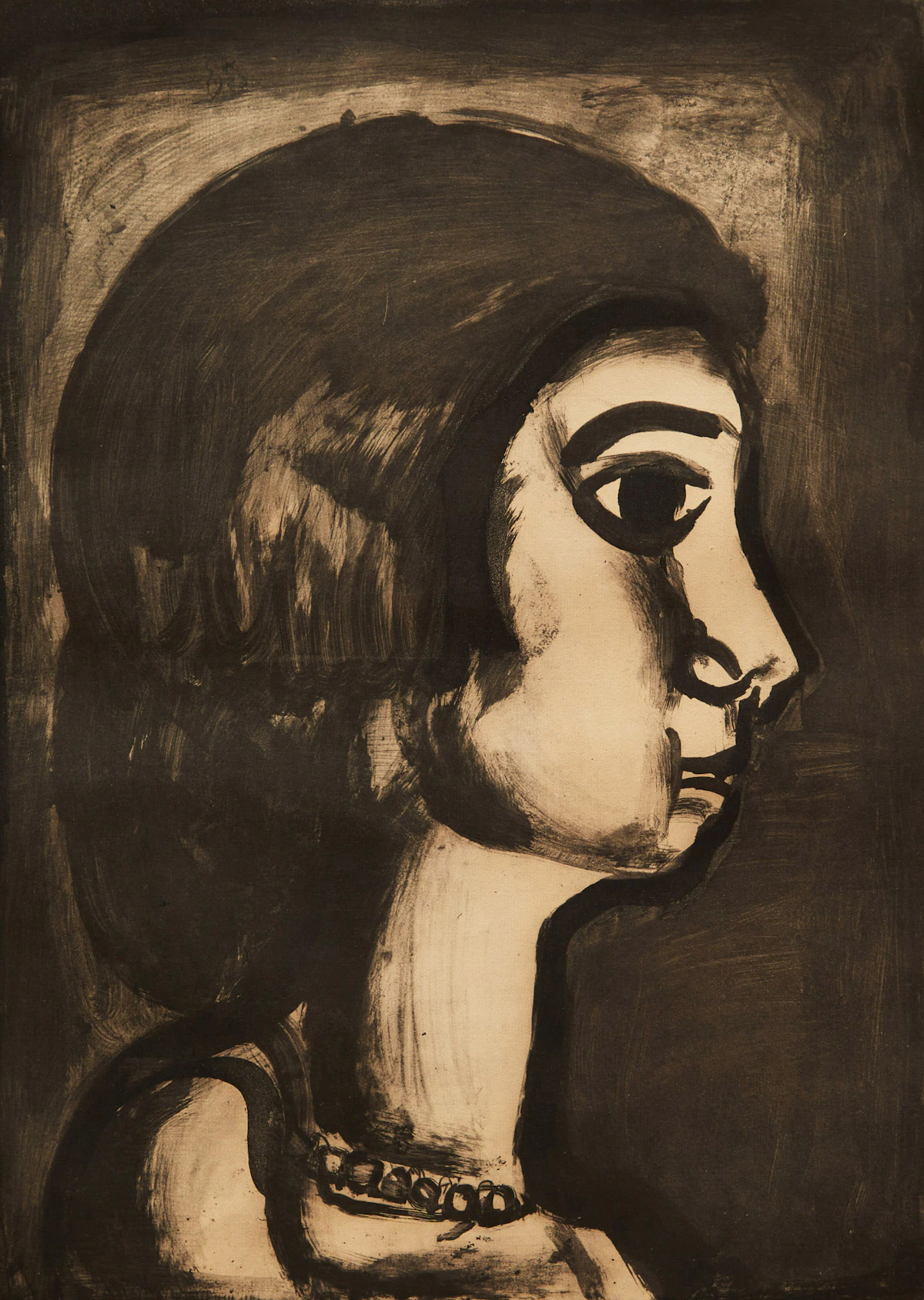 Georges Rouault, Woman in Side Profile, lithograph