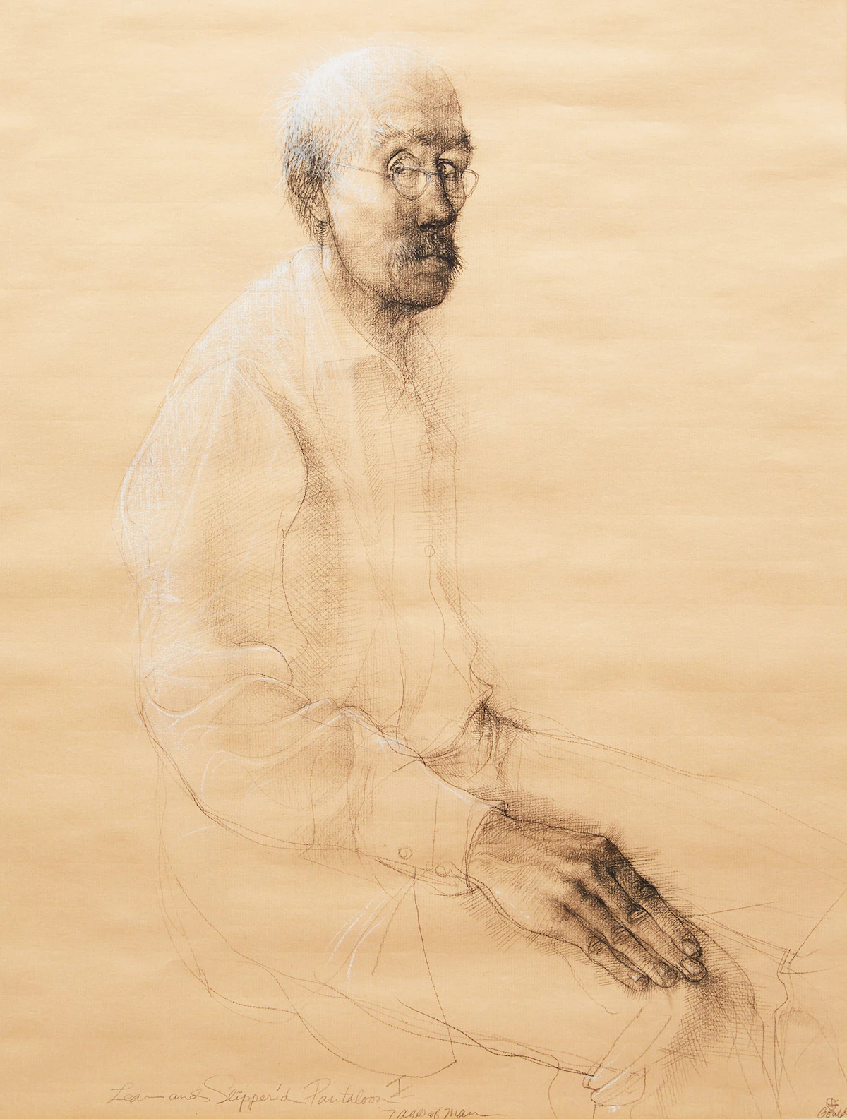 John Gould, Lean and Slipper’d Pantaloon I (Ages of Man), conte on paper, 1980