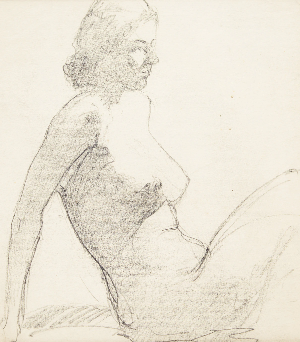 Manly Edward MacDonald, Female Nude, crayon on paper