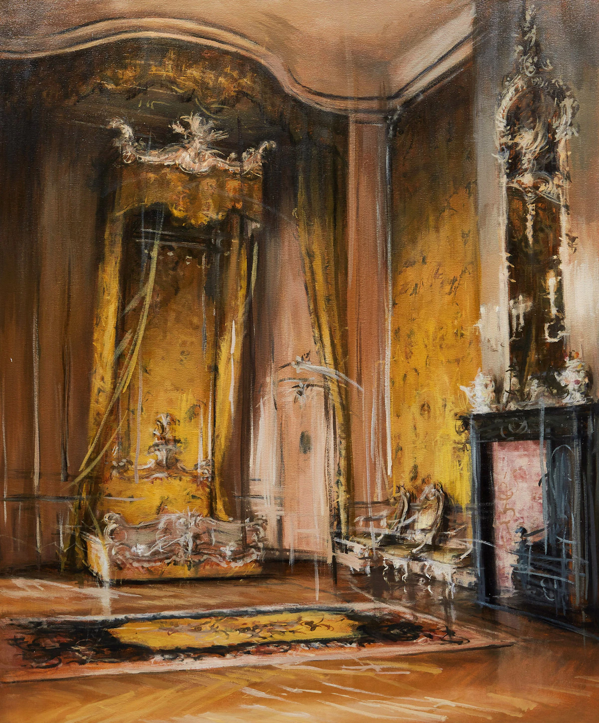 Val Nelson, Bedroom, Yellow, acrylic on canvas, 2004