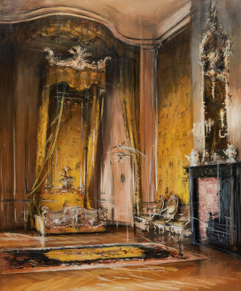 Bedroom, Yellow by Val Nelson