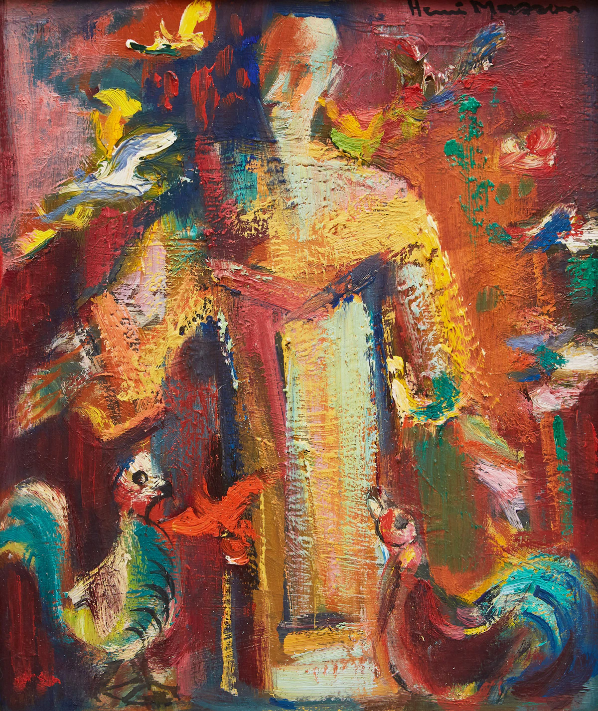 Henri Leopold Masson, Untitled (St. Francis), oil on board
