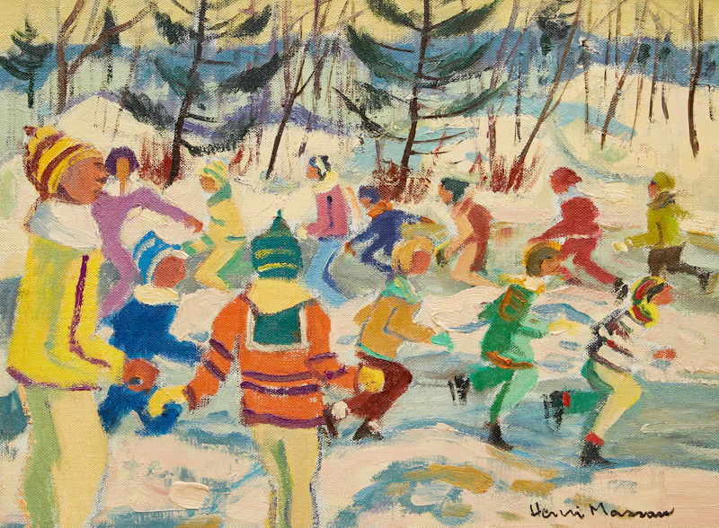 Patineurs, Lac Beauchamp by Henri Leopold Masson