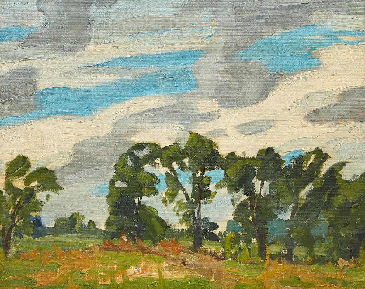 George Henry Griffin, Summer Meadow, oil on board