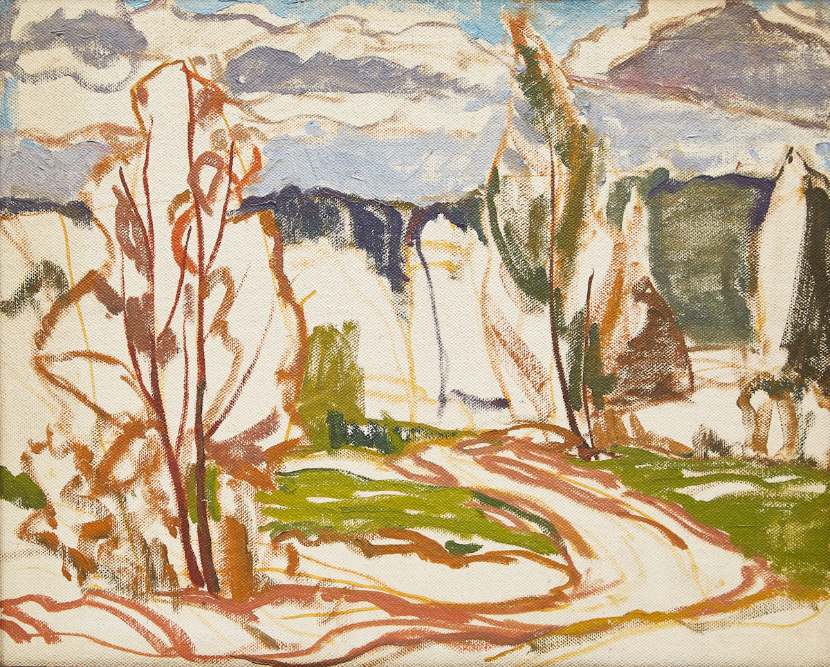 George Henry Griffin, Summer Landscape, oil on board