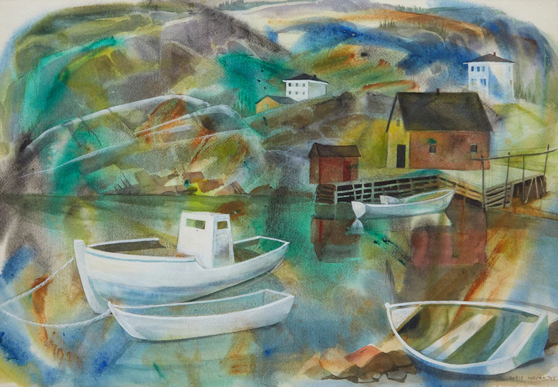 Doris Jean McCarthy, Store at Bishop’s Cove - Salvage, Nfld., watercolour