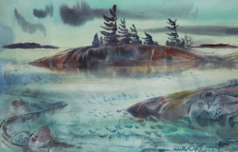 William Abernethy Ogilvie, Still Water, Georgian Bay, watercolour